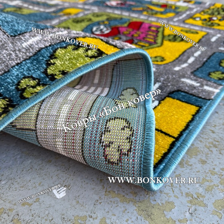 Детский Ковер Город Синий Дизайн 30843